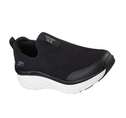 Női Skechers Relaxed Fit: D'Lux Walker - Quick Upgrade Gyalogló Cipő Fekete Fehér | HUI376A