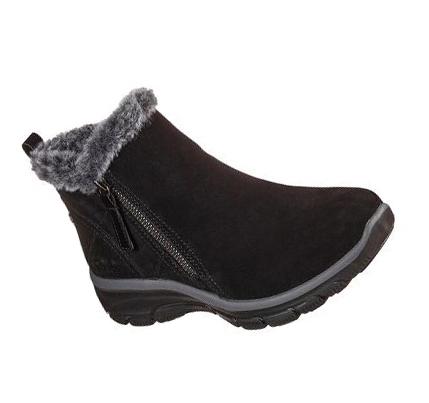 Női Skechers Relaxed Fit: Easy Going - High Zip Csizma Fekete | HUI477G