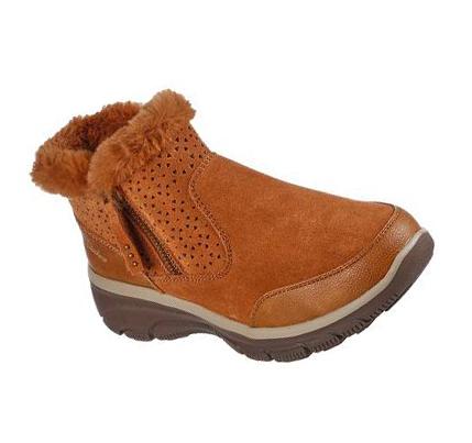 Női Skechers Relaxed Fit: Easy Going - Perfect Snuggle Csizma Barna | HU73630