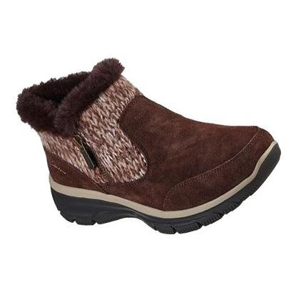 Női Skechers Relaxed Fit: Easy Going - Warmhearted Csizma Csokoládé | HUI4413