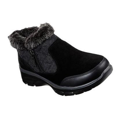 Női Skechers Relaxed Fit: Easy Going - Warm Vibez Csizma Fekete | HUI466S