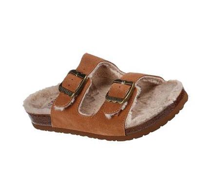 Női Skechers Relaxed Fit: Granola - Furry Season Papucs Barna | HU6601D