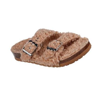 Női Skechers Relaxed Fit: Granola - Furry Chic Papucs Barna | HU6603Q