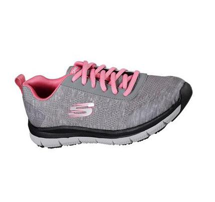 Női Skechers Relaxed Fit: Kényelem Flex SR - HC Pro SR Munkacipő Szürke Rózsaszín | HU4671D