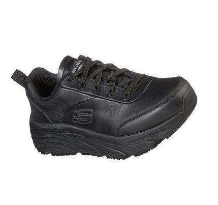 Női Skechers Relaxed Fit: Max Cushioning Elite SR - Kajus Munkacipő Fekete | HU34960