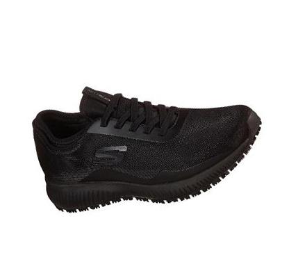 Női Skechers Relaxed Fit: Squad SR - Glistle Munkacipő Fekete | HU49710