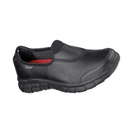 Női Skechers Relaxed Fit - Sure Pálya Munkacipő Fekete | HU50710