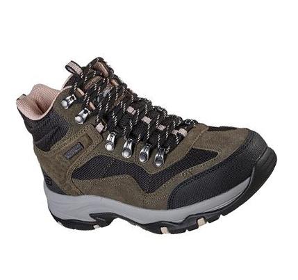 Női Skechers Relaxed Fit: Trego - Base Camp Túracipő Olivazöld Fekete | HU69038