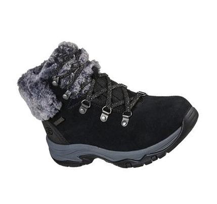 Női Skechers Relaxed Fit: Trego - Falls Finest Túracipő Fekete | HU6842W