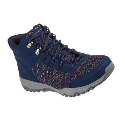 Női Skechers Seager Hiker - Art-Beat Túracipő Sötétkék Színes | HU6853B