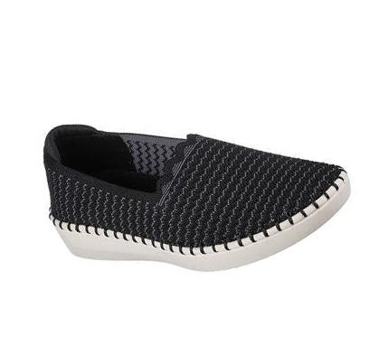Női Skechers Sepulveda 2.0 - Beach Waves Flats Fekete Fehér | HUA842L