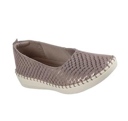 Női Skechers Sepulveda 2.0 - Summer Sheen Flats Szürke Barna | HUA828R