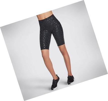 Női Skechers Shadow Leopard HW 10 Inch Bike Rövidnadrág Fekete | HU5919D