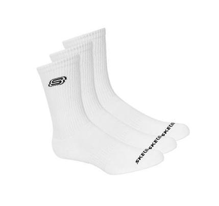 Női Skechers Solids Crew - 3 Pack Zokni Fehér | HU3384W
