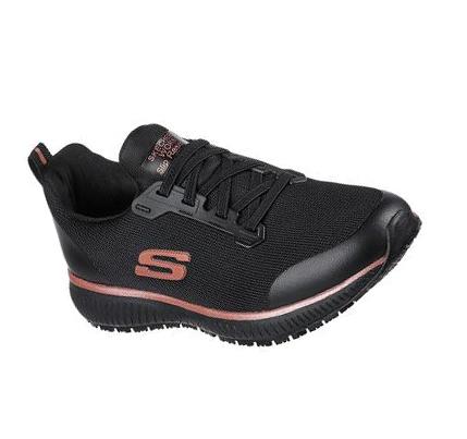 Női Skechers Squad SR Munkacipő Fekete Rózsaszín Arany | HU4296L