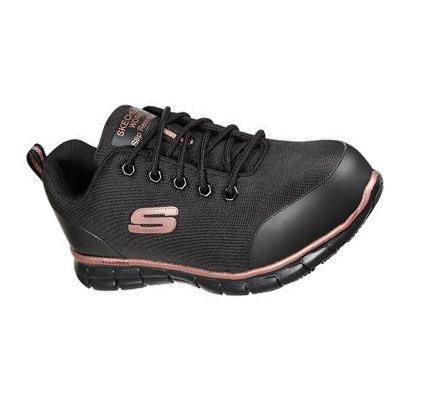 Női Skechers Sure Pálya - Chiton Alloy Toe Munkacipő Fekete Rózsaszín Arany | HU6196L
