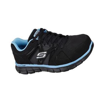 Női Skechers Synergy - Sandlot Alloy Toe Munkacipő Fekete Kék | HU54218