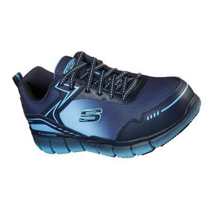 Női Skechers Telfin - Arterios Alloy Toe Munkacipő Sötétkék Kék | HU6321P