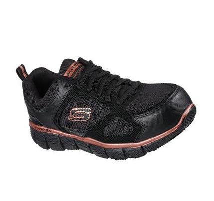 Női Skechers Telfin - Kanpur Munkacipő Fekete Rózsaszín | HU6346K