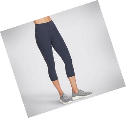 Női Skechers The GO WALK HW Mid Leggings Sötétkék | HU6197X