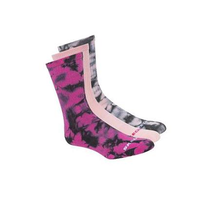 Női Skechers Tie-Dye Crew - 3 Pack Zokni Lila | HU3394L