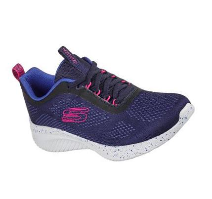 Női Skechers Ultra Flex 3.0 - New Horizon Edzőcipő Sötétkék Rózsaszín | HUI449E