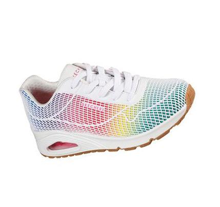 Női Skechers Uno - Eye Catching Tornacipő Fehér Színes | HUI023X