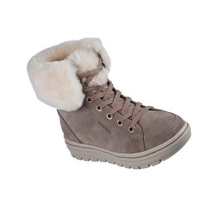 Női Skechers Utcai Klipsz - Everyday Lux Csizma Barna | HUA077D
