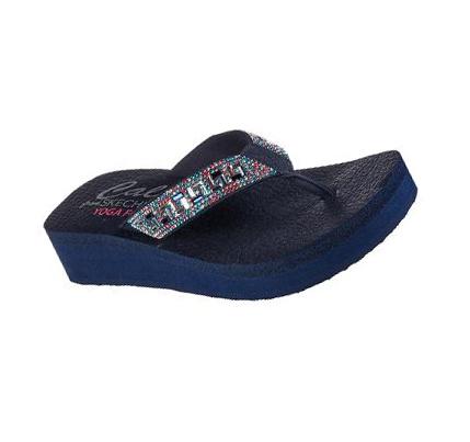 Női Skechers Vinyasa - Geo-Queen Szandál Sötétkék Színes | HU5553B