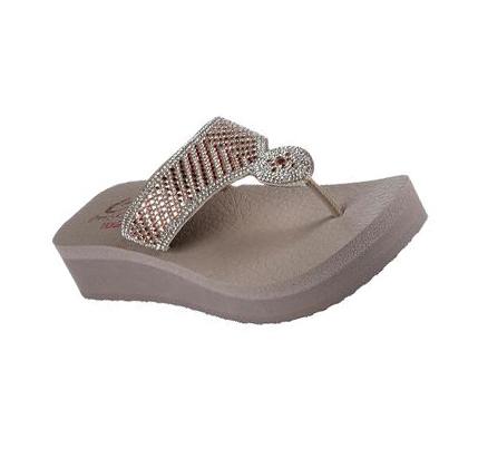 Női Skechers Vinyasa - Glamour On Szandál Szürke Barna | HU5542W