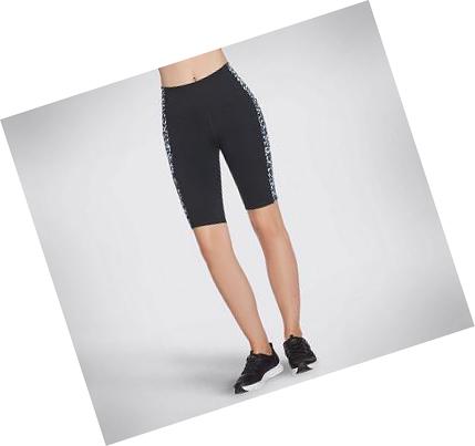 Női Skechers White Leopard 10 Inch Bike Rövidnadrág Fekete | HU5922R