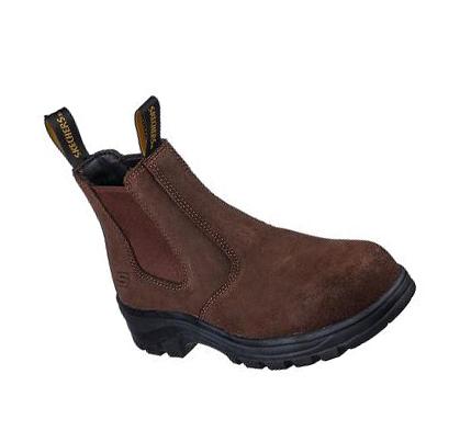 Női Skechers Workshire - Jannit Comp Toe Munkacipő Barna | HU57210